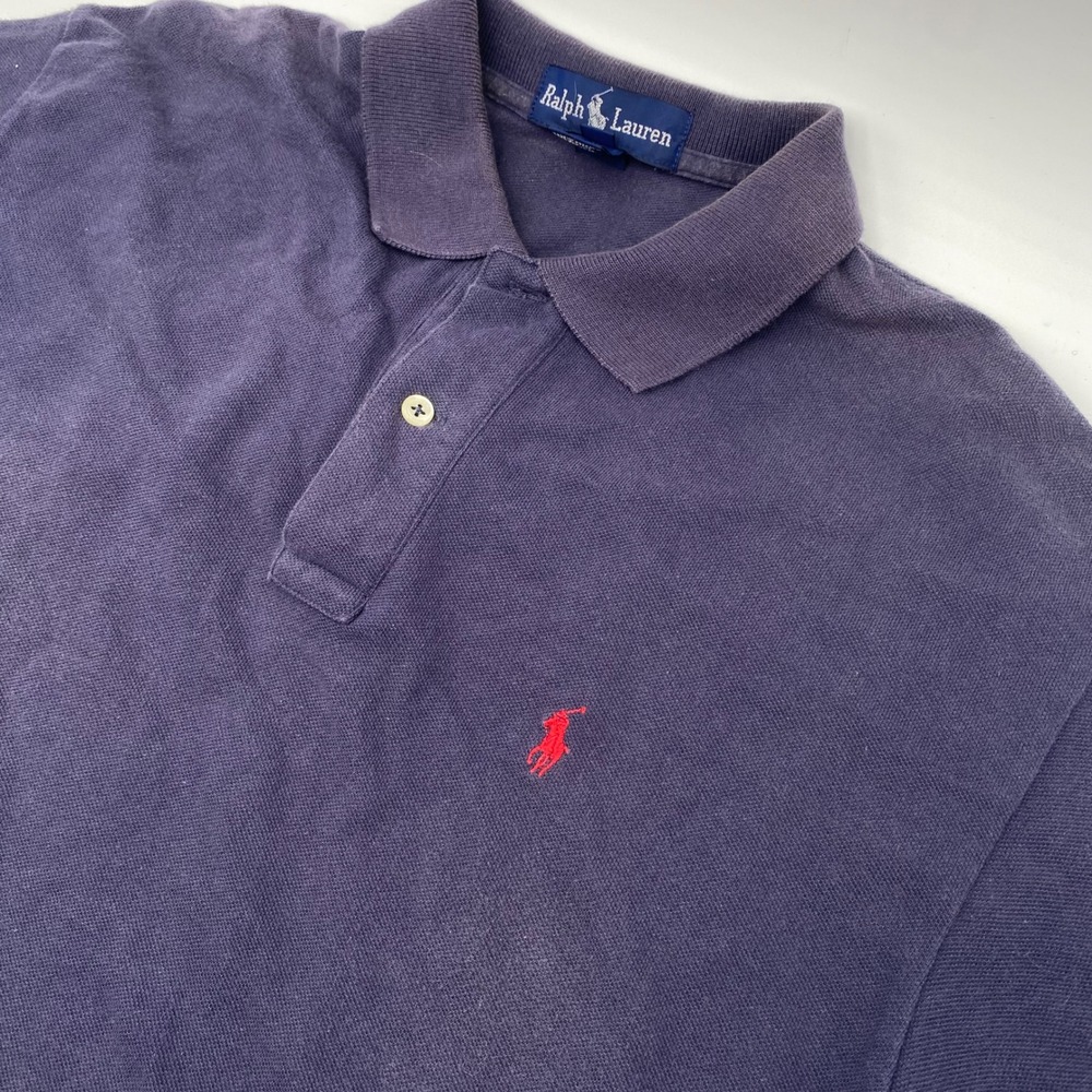 Ralph Lauren Classic Fit Polo Shirt Men Lar Navy Blue Cotton Pique Red Pony Logo